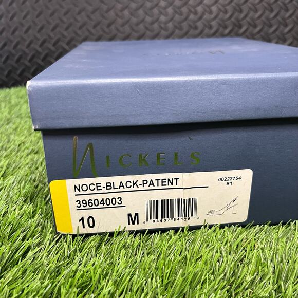 Nickles Black Patent Leather Open Toe Buckle 3'' Heels Womans Size 10 - Picture 6 of 6